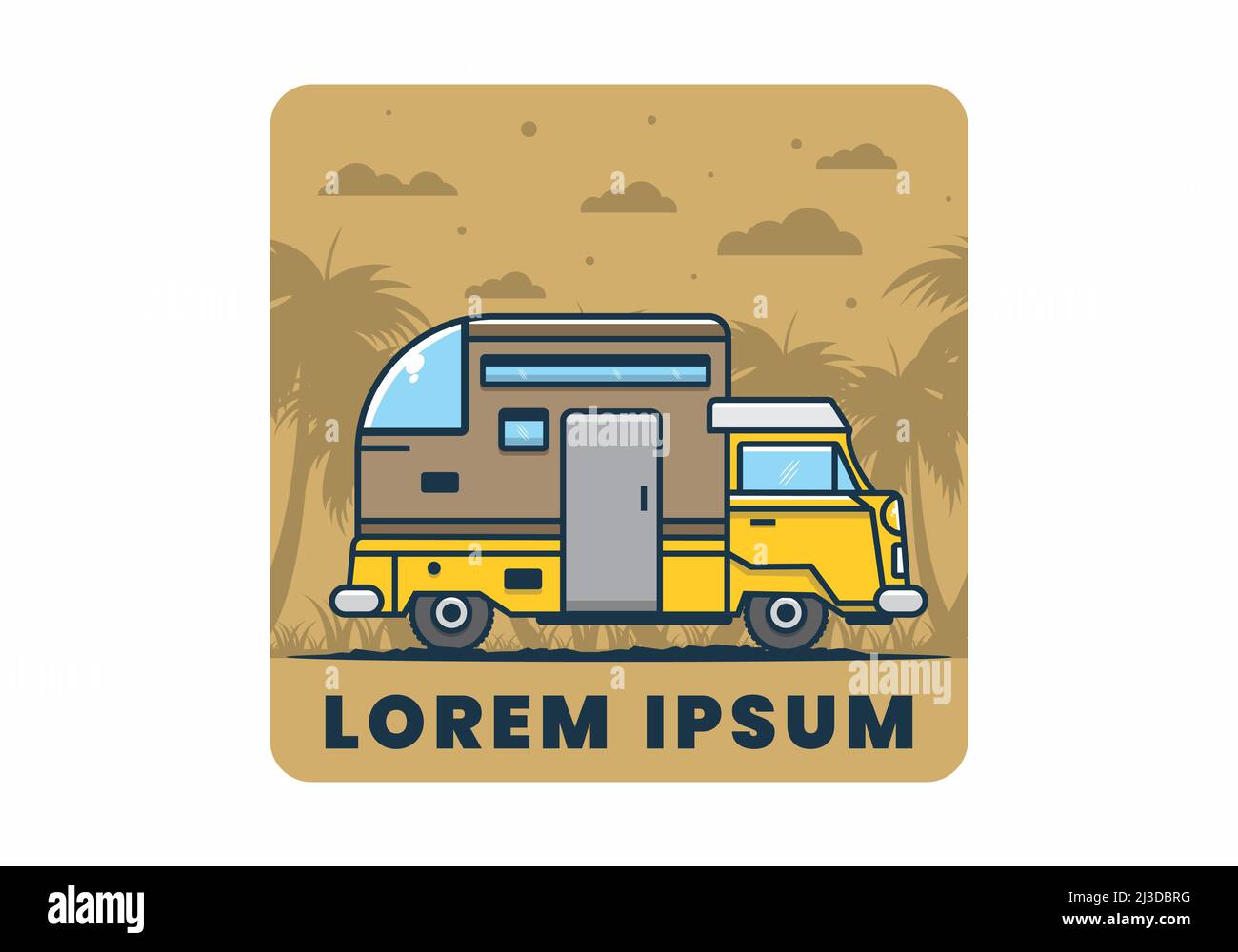 custom camper car flat illustration design Stock Vector Image & Art - Alamy