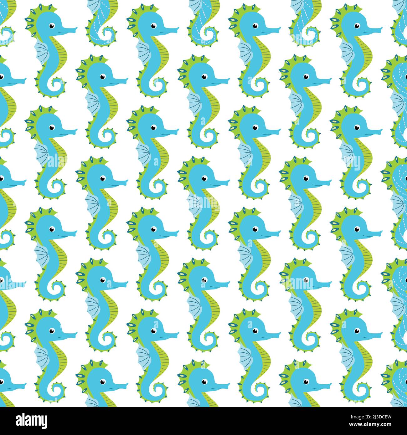 Seahorse and starfish seamless pattern. Sea life summer background ...