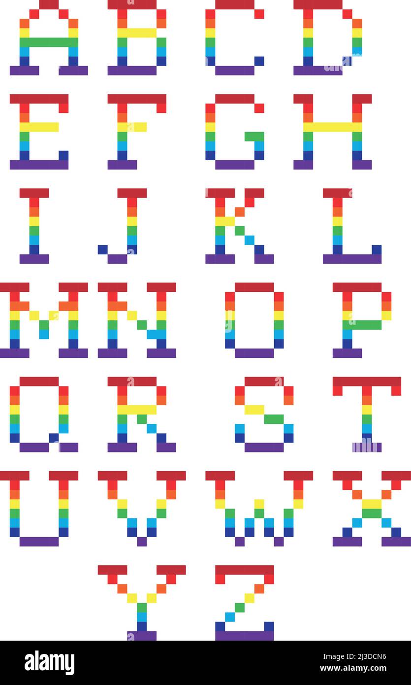 Alphabets Chart pixel art vector illustration Stock Vector Image & Art