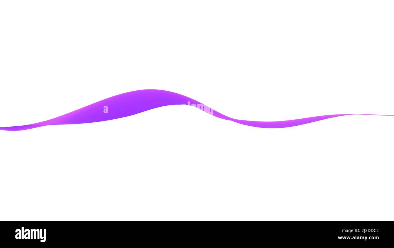 3d abstract wavy isolated background. Colored purple wave or line in ...