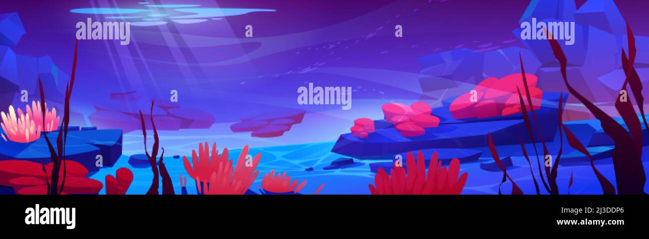 Coral reef ocean or sea underwater background. Bottom with sand and ...