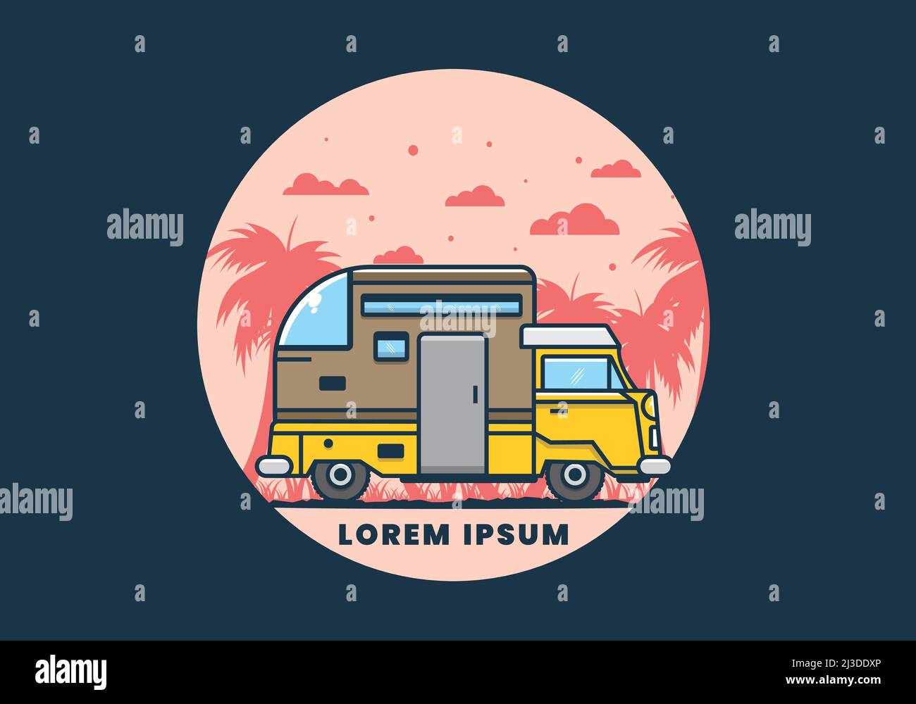 custom camper car flat illustration design Stock Vector Image & Art - Alamy