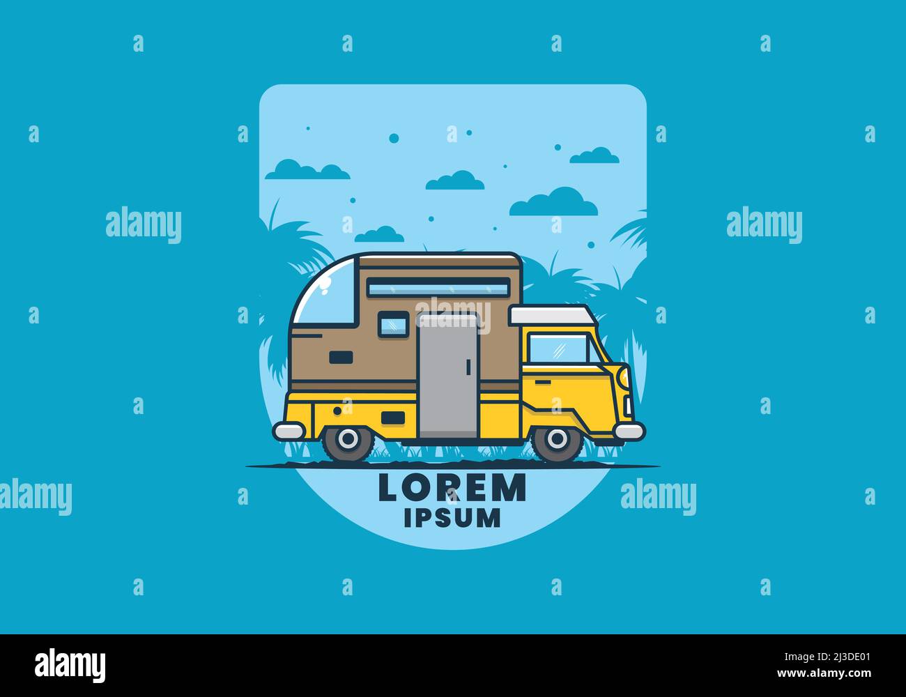 custom camper car flat illustration design Stock Vector Image & Art - Alamy