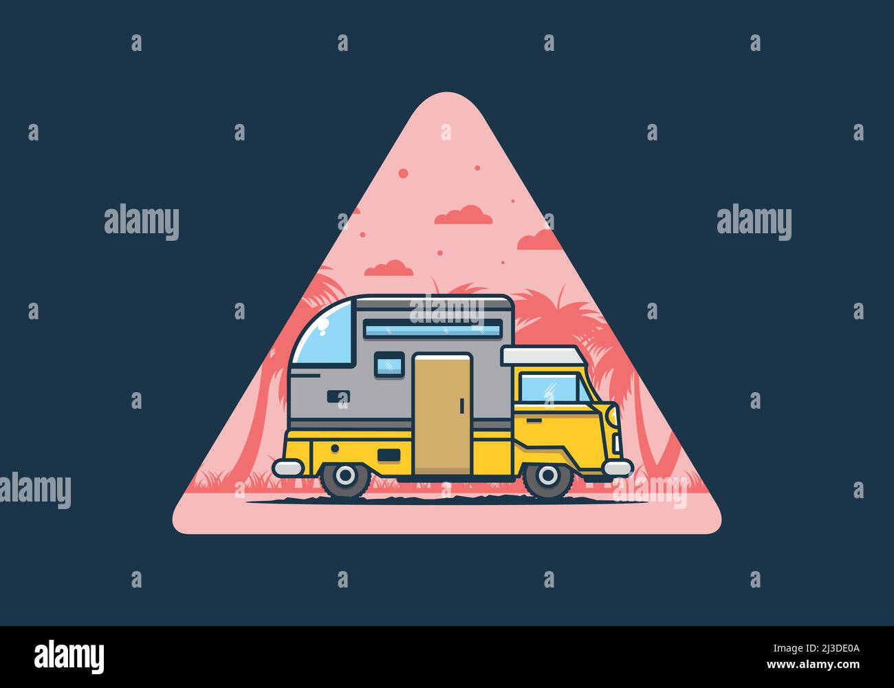 custom camper car flat illustration design Stock Vector Image & Art - Alamy