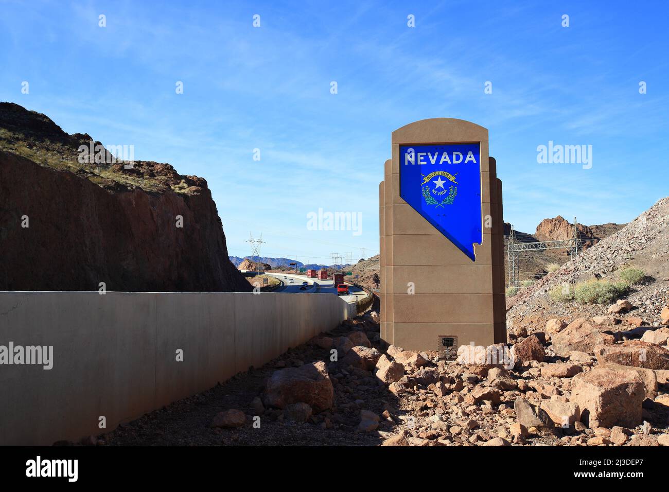 Nevada State Welcome Sign Stock Photo