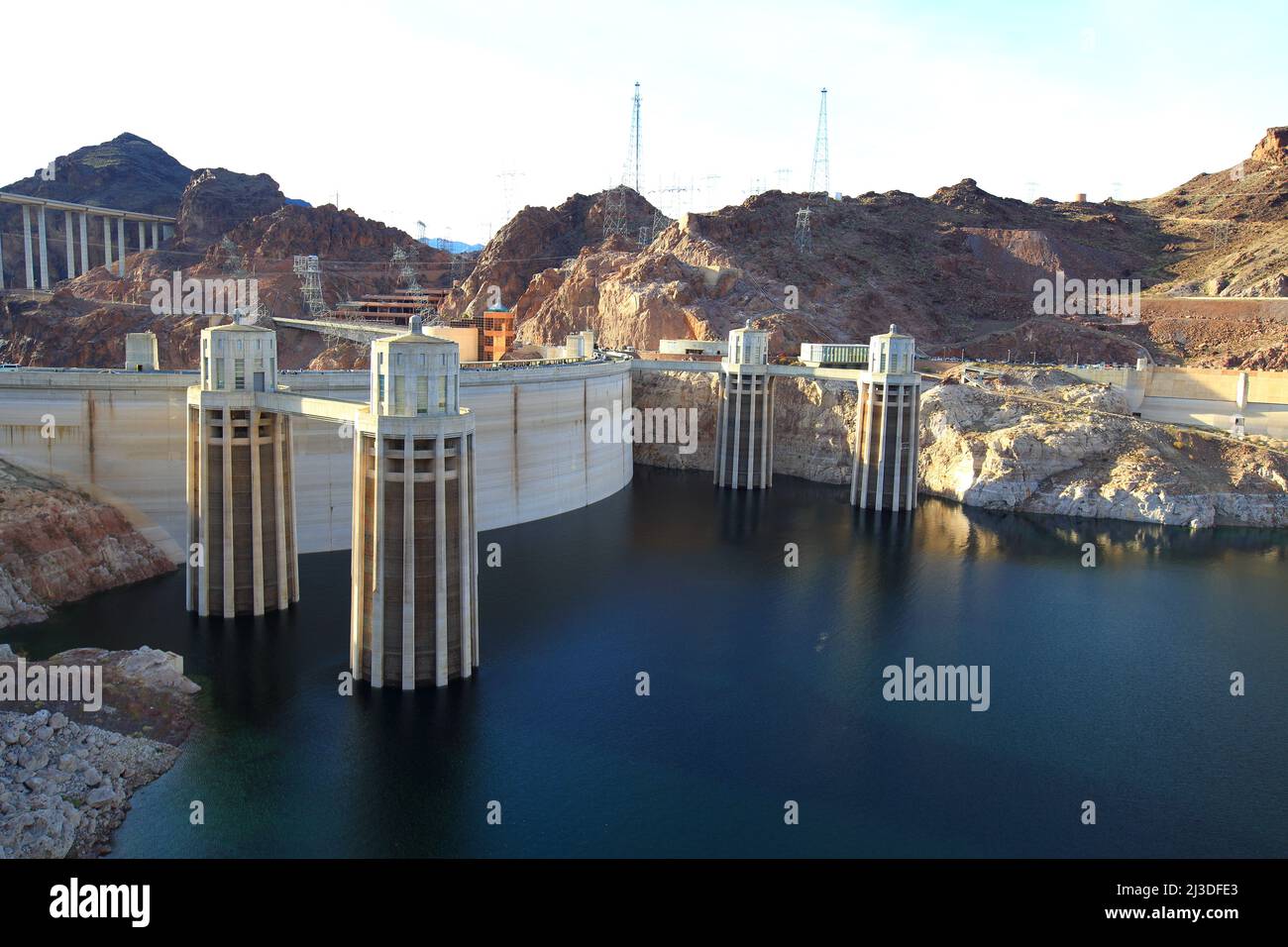 Hoover Dam Intake Towers Stock Photo Alamy