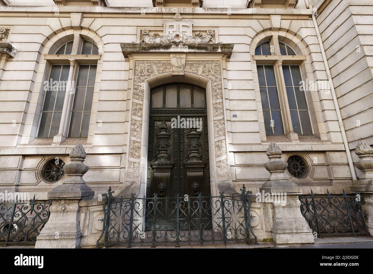 View of the Law Faculty of Paris University located near Pantheon in Paris, France. Stock Photo
