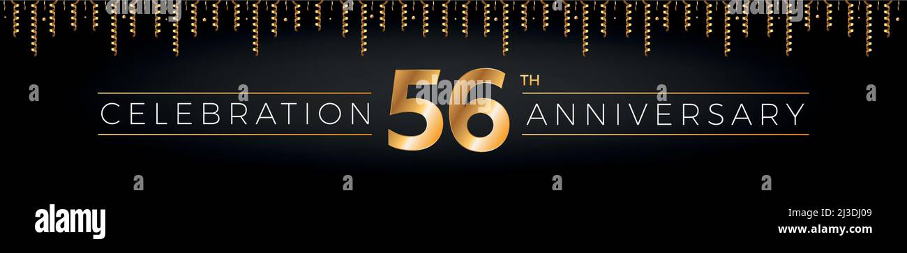 56th anniversary. Fifty-six years birthday celebration horizontal ...