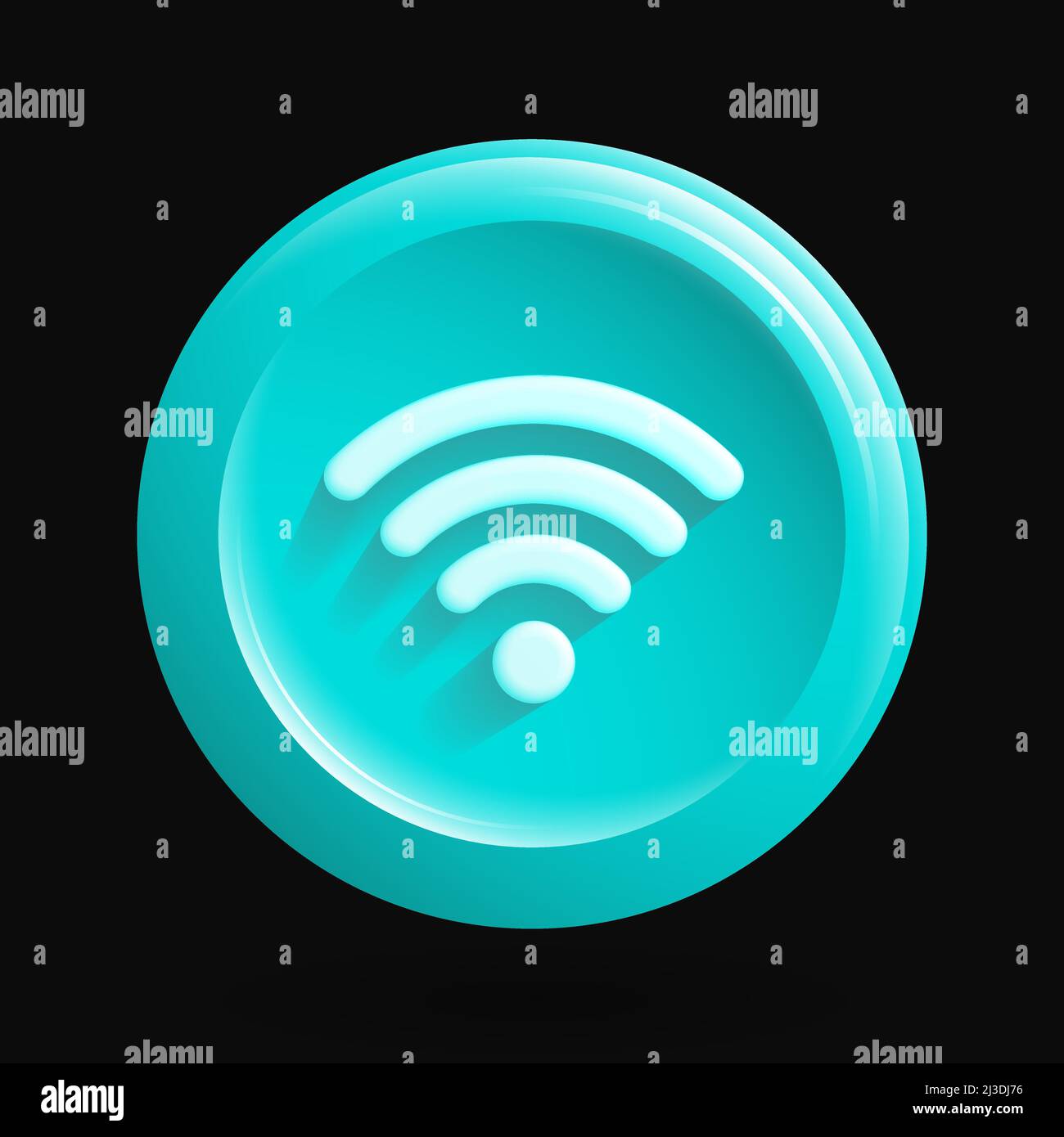 Tortoise Blue WiFi Icon. 3D Internet Access Element. Vector illustration Stock Vector