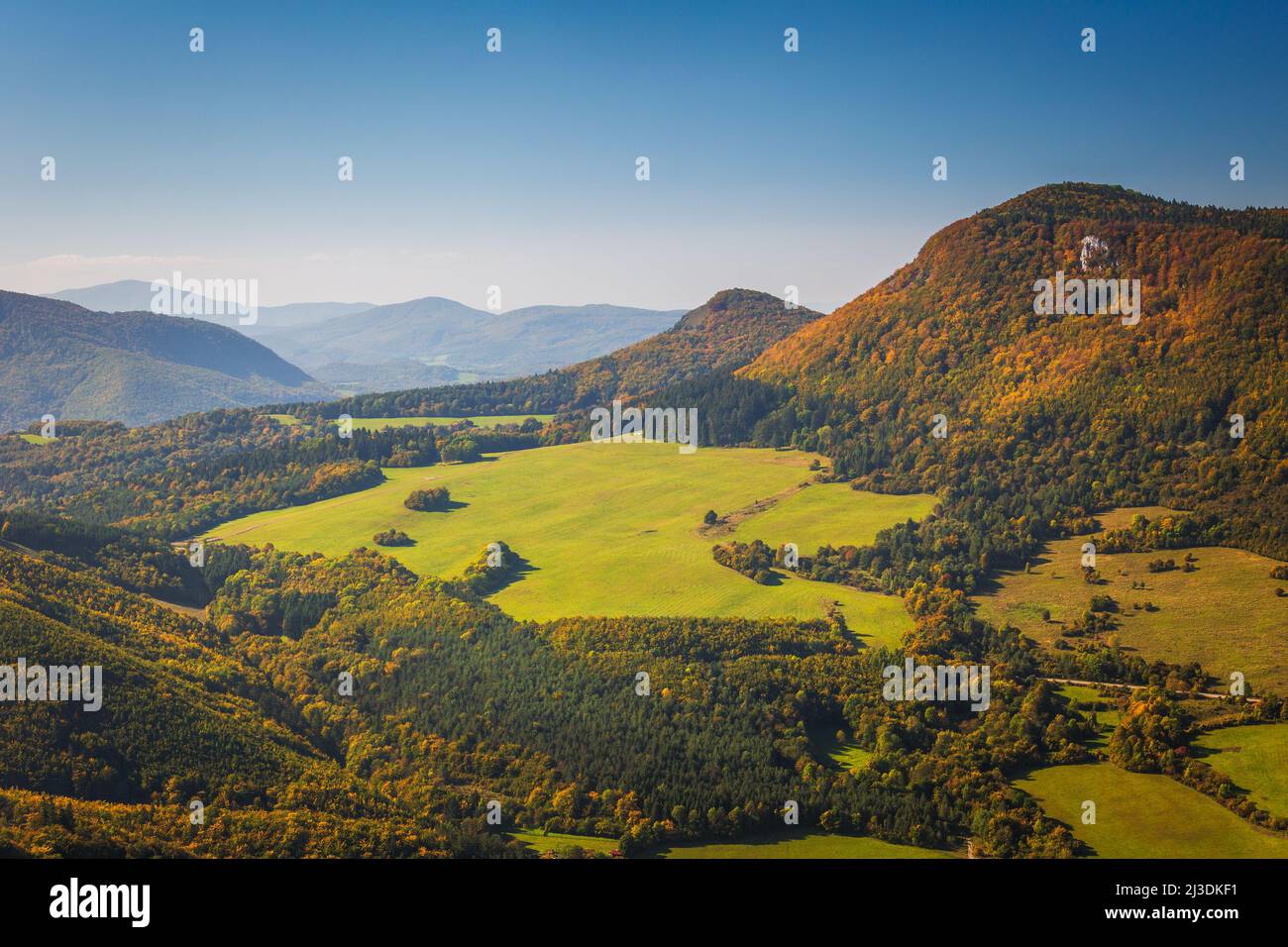 Autumn landscape, The Strazov Mountains in northwestern Slovakia, Europe. Stock Photo
