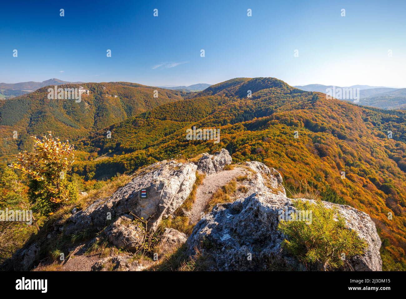 Strazov View from the top of The Vapec hill in The Strazov Mountains in ...