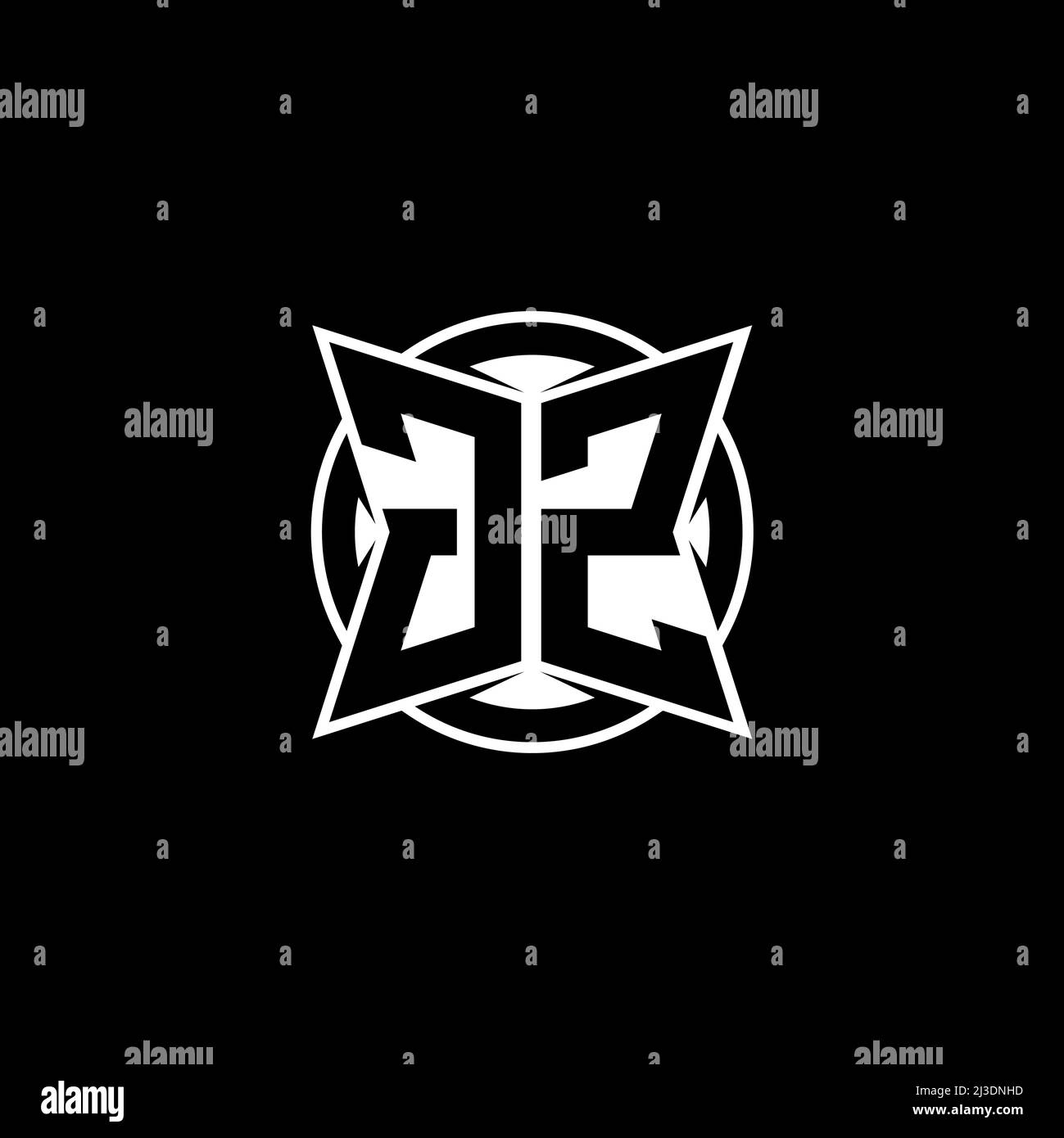 GZ Monogram logo letter with simple modern shape style design. Circle ...