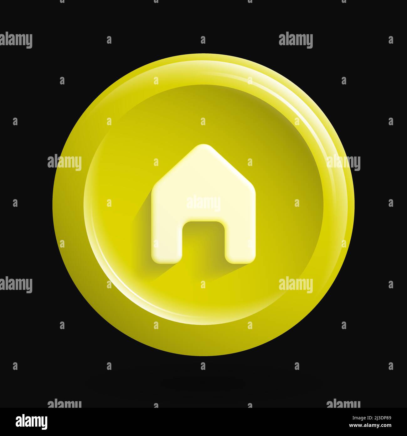 Simple Home Icon. 3D Round House Button. Vector illustration Stock Vector