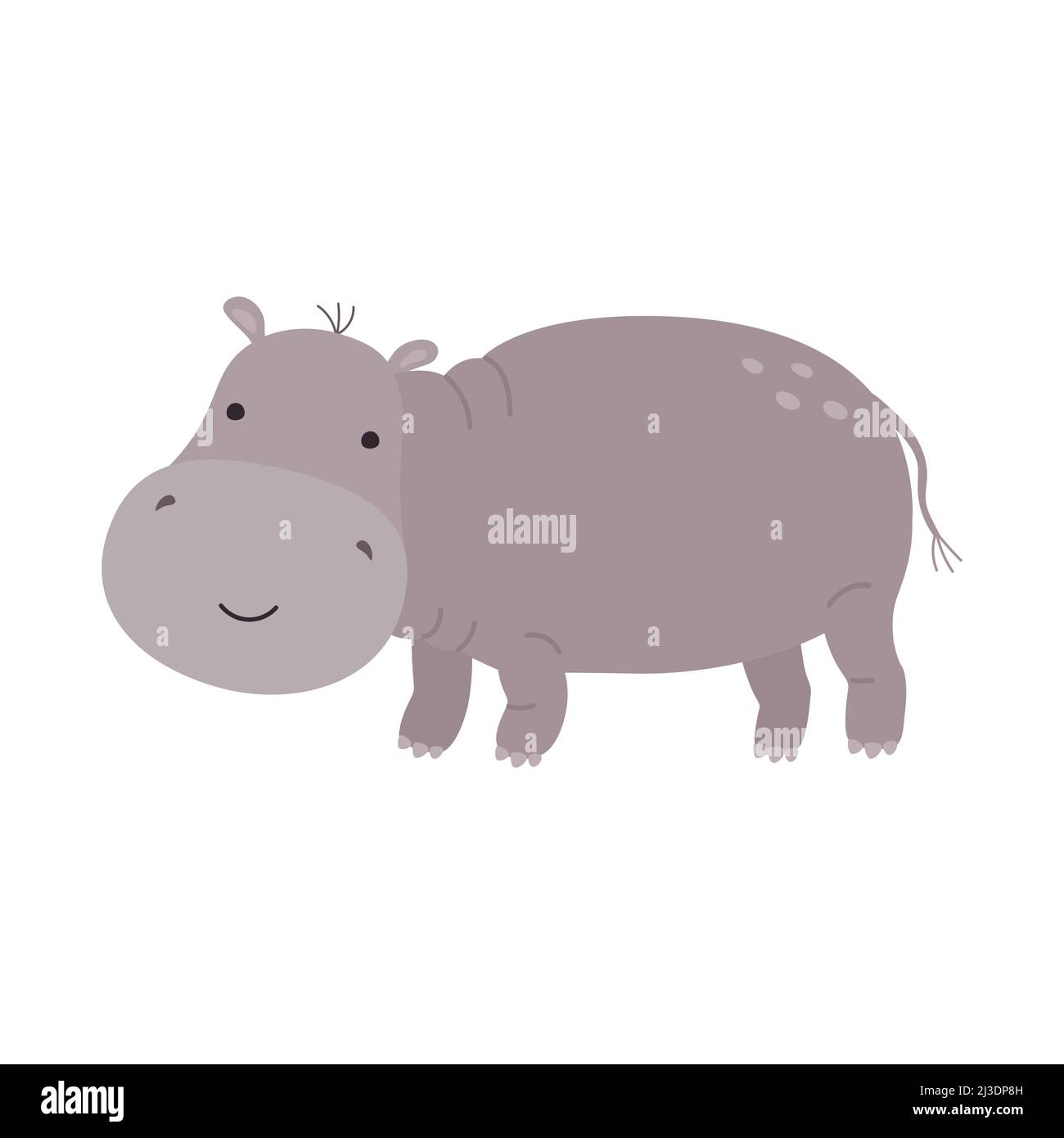 Cartoon funny hippo isolated on white background Stock Vector Image ...