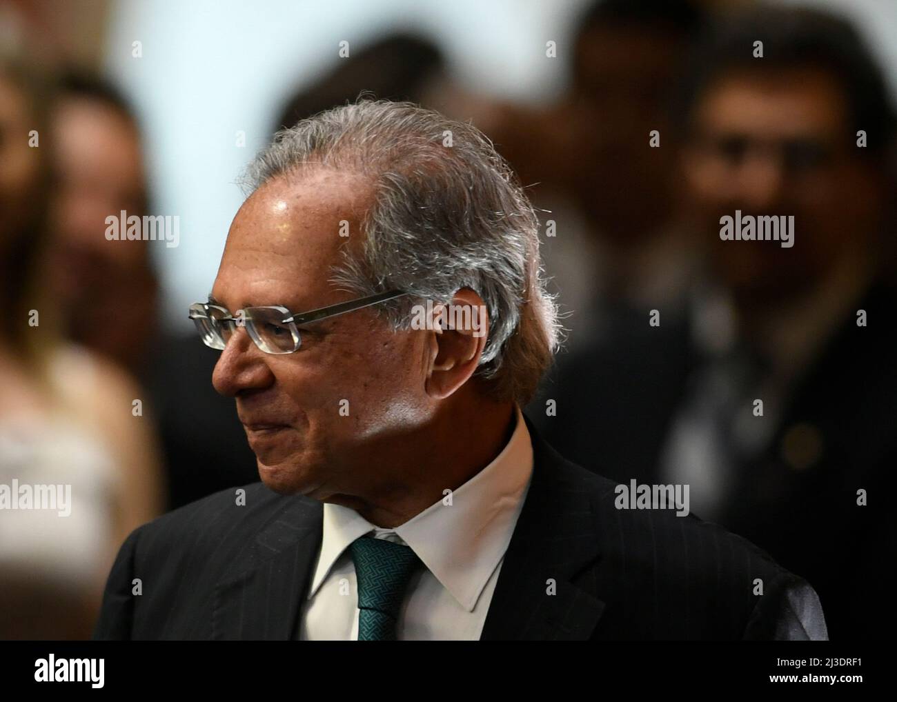 Brasilia, Brazil. 07th Apr, 2022. DF - Brasilia - 04/07/2022 - BRASILIA, BB ANTICIPA FRETE - The Minister of Economy, Paulo Guedes, during the Launch Ceremony of &quot;BB Anticipa Freight&quot; and &quot;BB CPR Preservation&quot; this Thursday, April 7th. Photo: Mateus Bonomi/AGIF Credit: AGIF/Alamy Live News Stock Photo