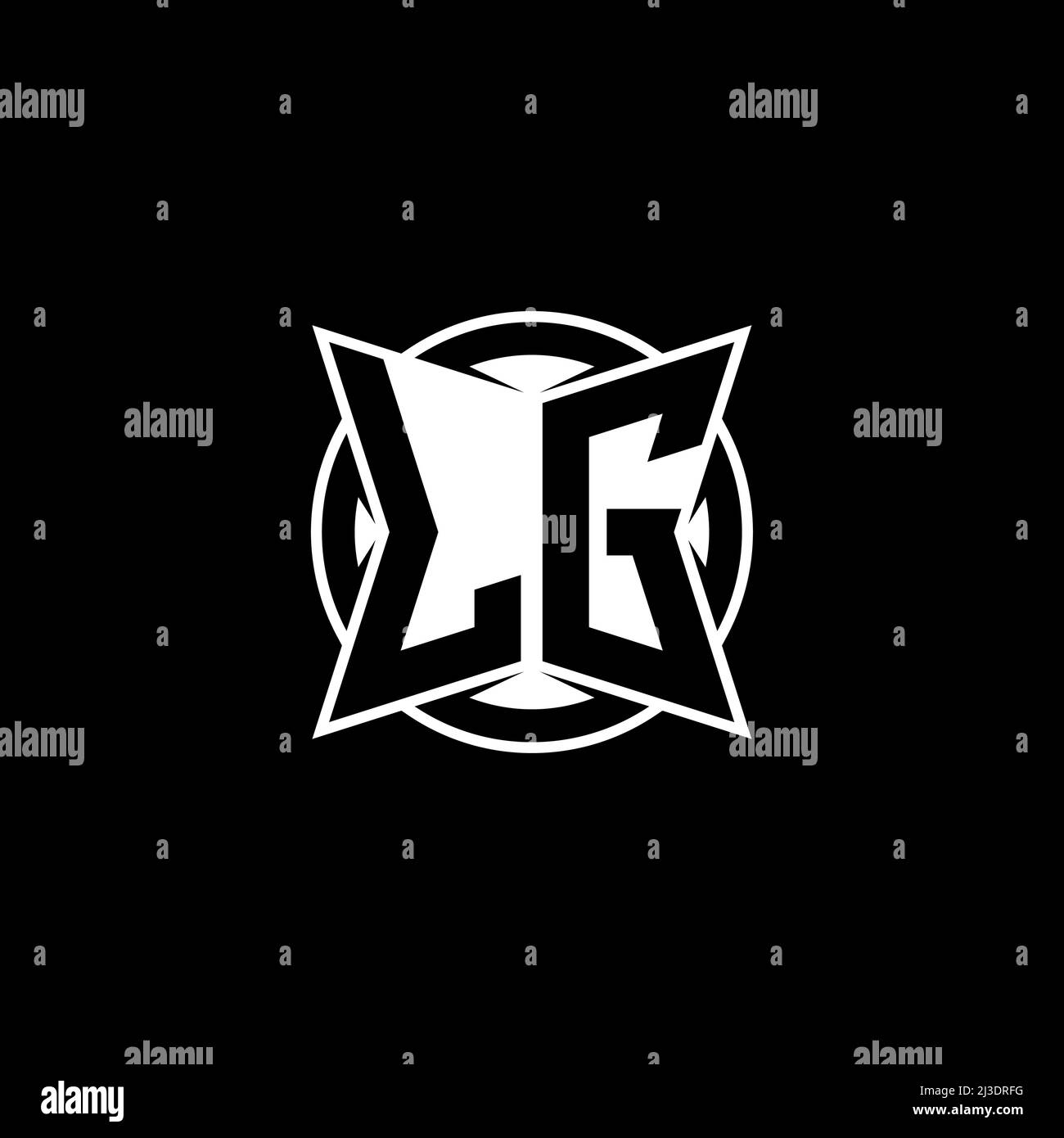 LG Monogram logo letter with simple modern shape style design. Circle ...
