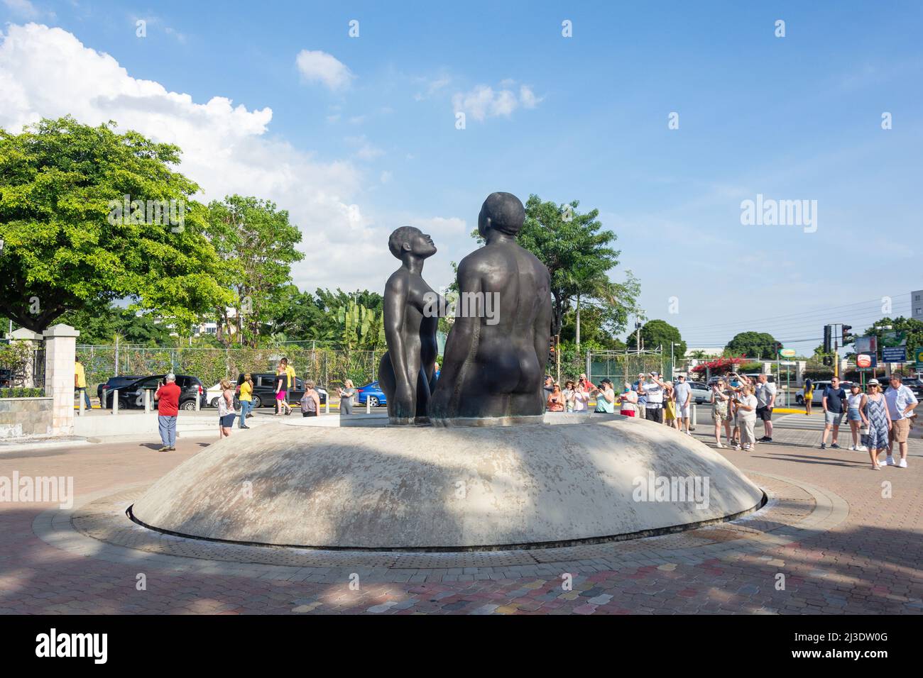 Emancipation Song statue, Emancipation Park, Kingston, Jamaica, Greater Antilles, Caribbean Stock Photo