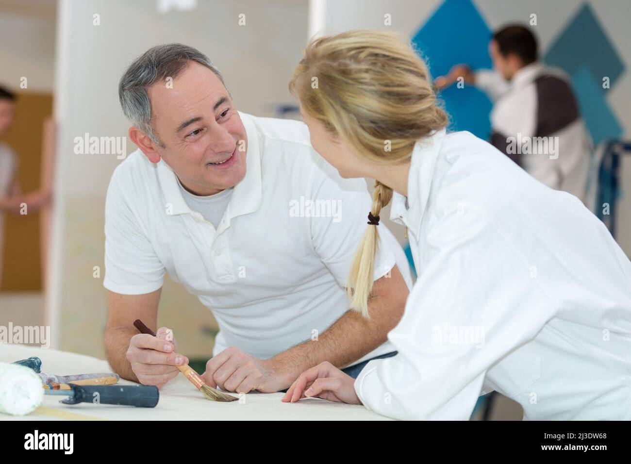 portrait of industrial painting training Stock Photo Alamy