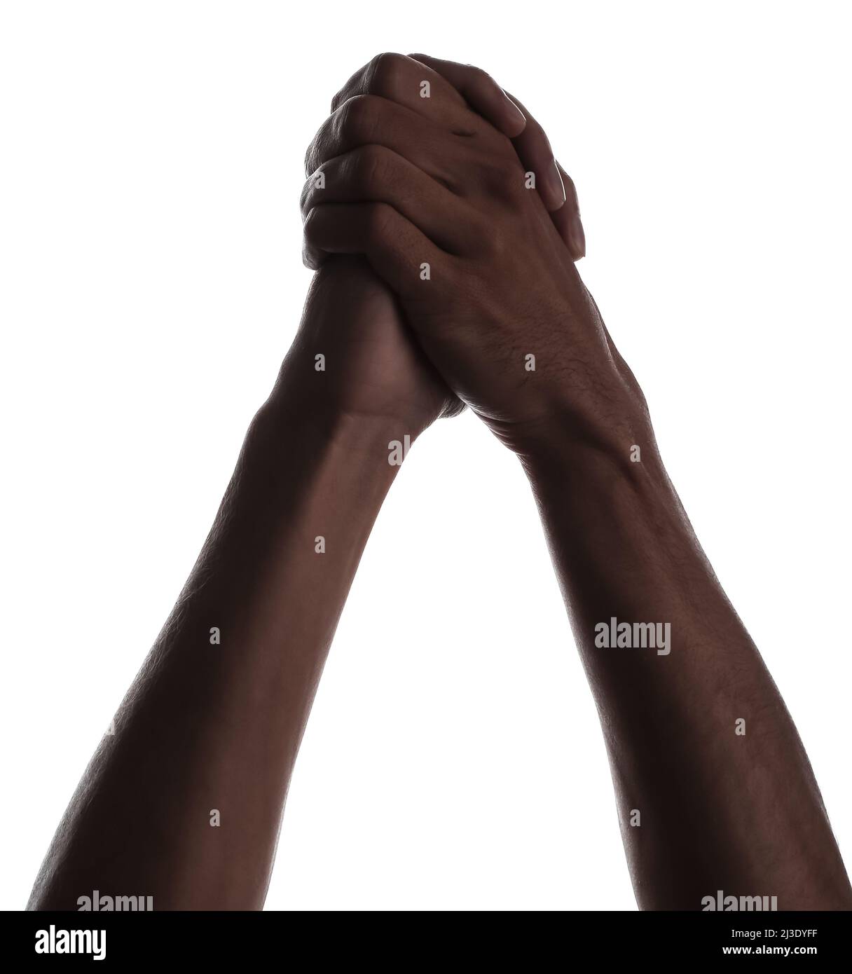 Silhouette of male hands isolated on white Stock Photo - Alamy