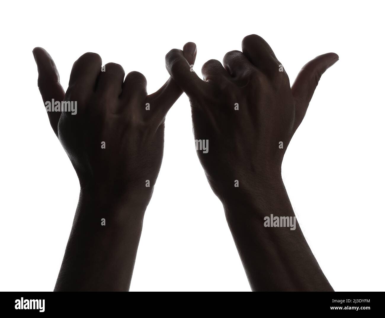 Silhouette of male hands isolated on white Stock Photo - Alamy
