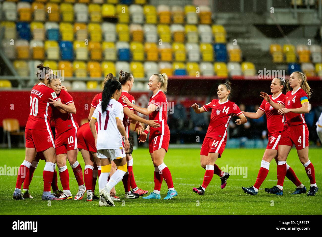 Gdynia, Polska. 07th Apr, 2022. April 7, 2022, GDYNIA, Warsaw, POLSKA:  07.04.2022 GDYNIA ( POLAND ) PILKA NOZNA KOBIET ( WOMEN'S FOOTBALL ) FIFA  ELIMINACJE MISTRZOSTW SWIATA ( FIFA WOMEN'S WORLD CUP