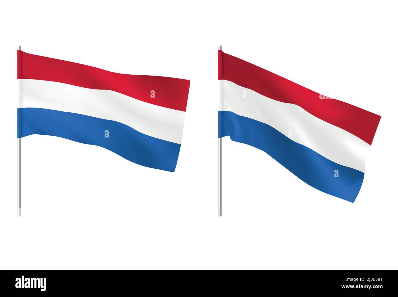 Netherlands flags. Set of national realistic Netherlands flags. Vector ...