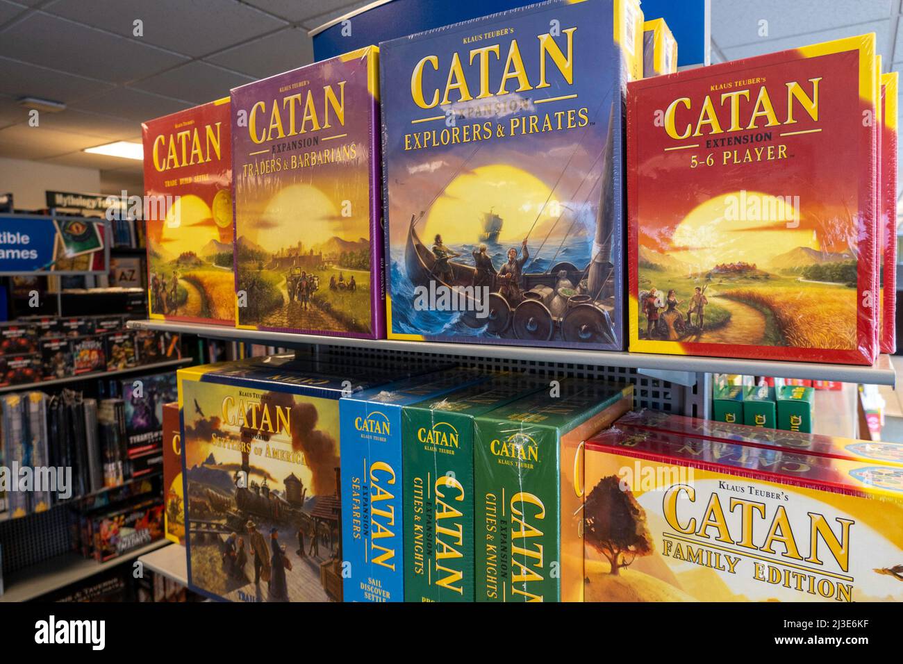Barnes & Noble Booksellers has an extensive line of board games and is located at 555 Fifth Avenue in New York City, USA  2022 Stock Photo
