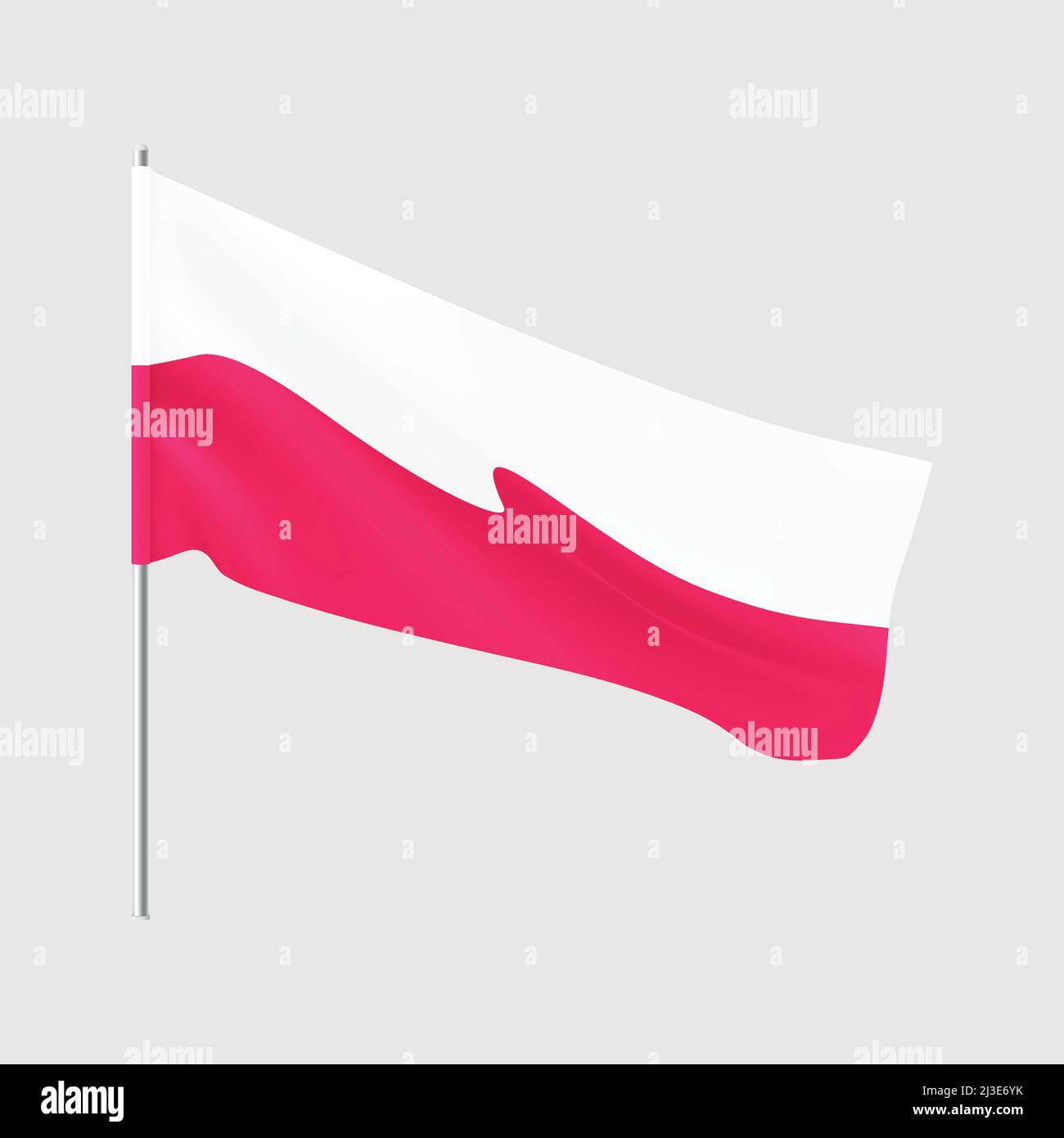 Polish flag. Poland national waving flag. Vector illustration Stock