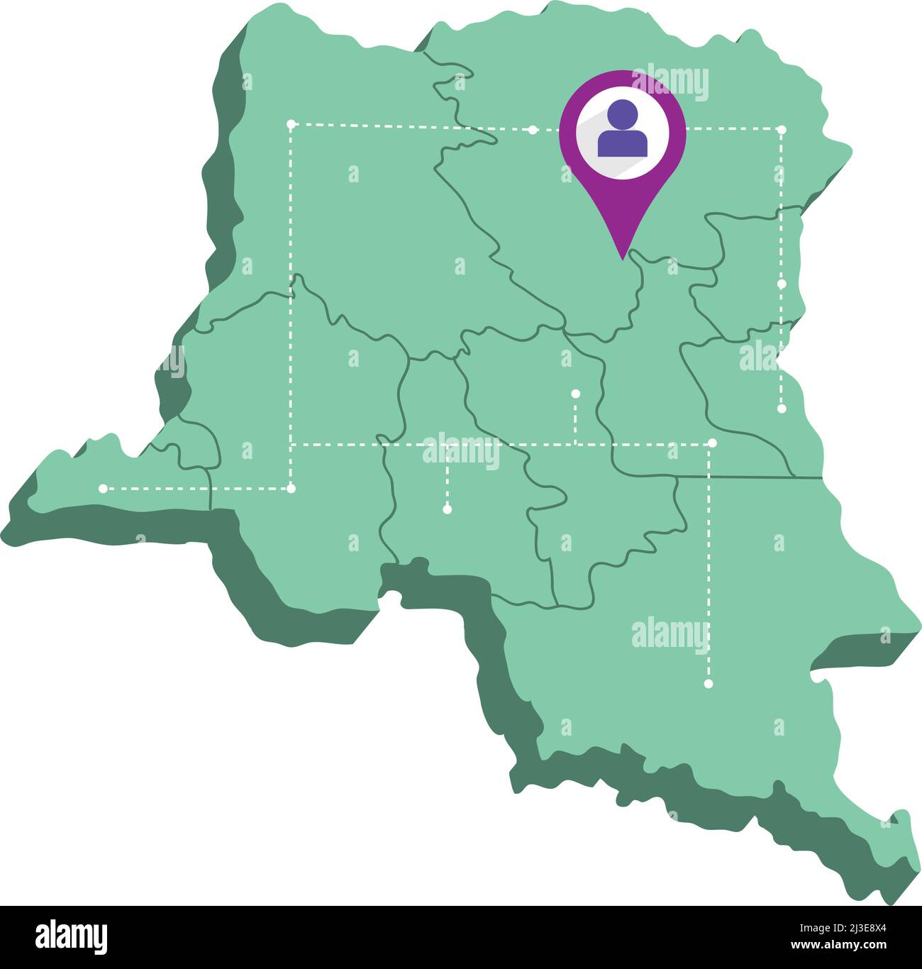 Isolated 3d render map of Congo with a map pin Vector Stock Vector ...