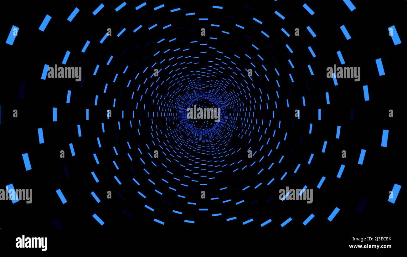 Spiral shaped moving rectangles creating effect of endless spinning