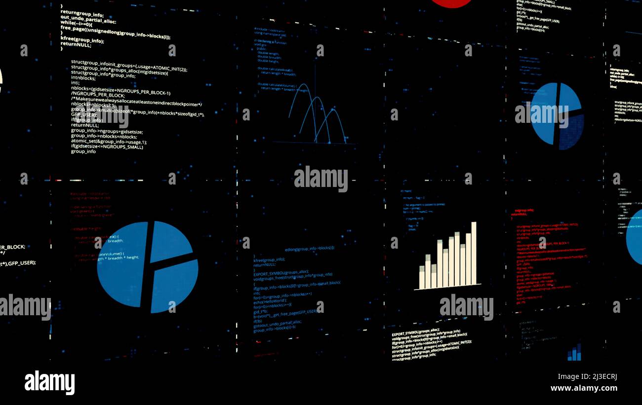 Digital cyberspace with data analysis process, high tech concept ...