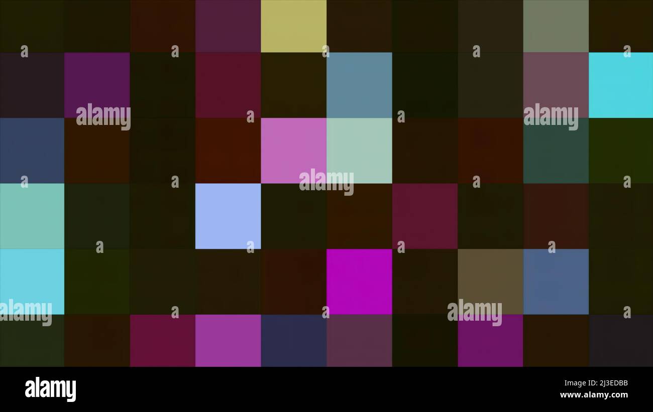 Pixelated blinking background, seamless loop. Motion. Screen of many