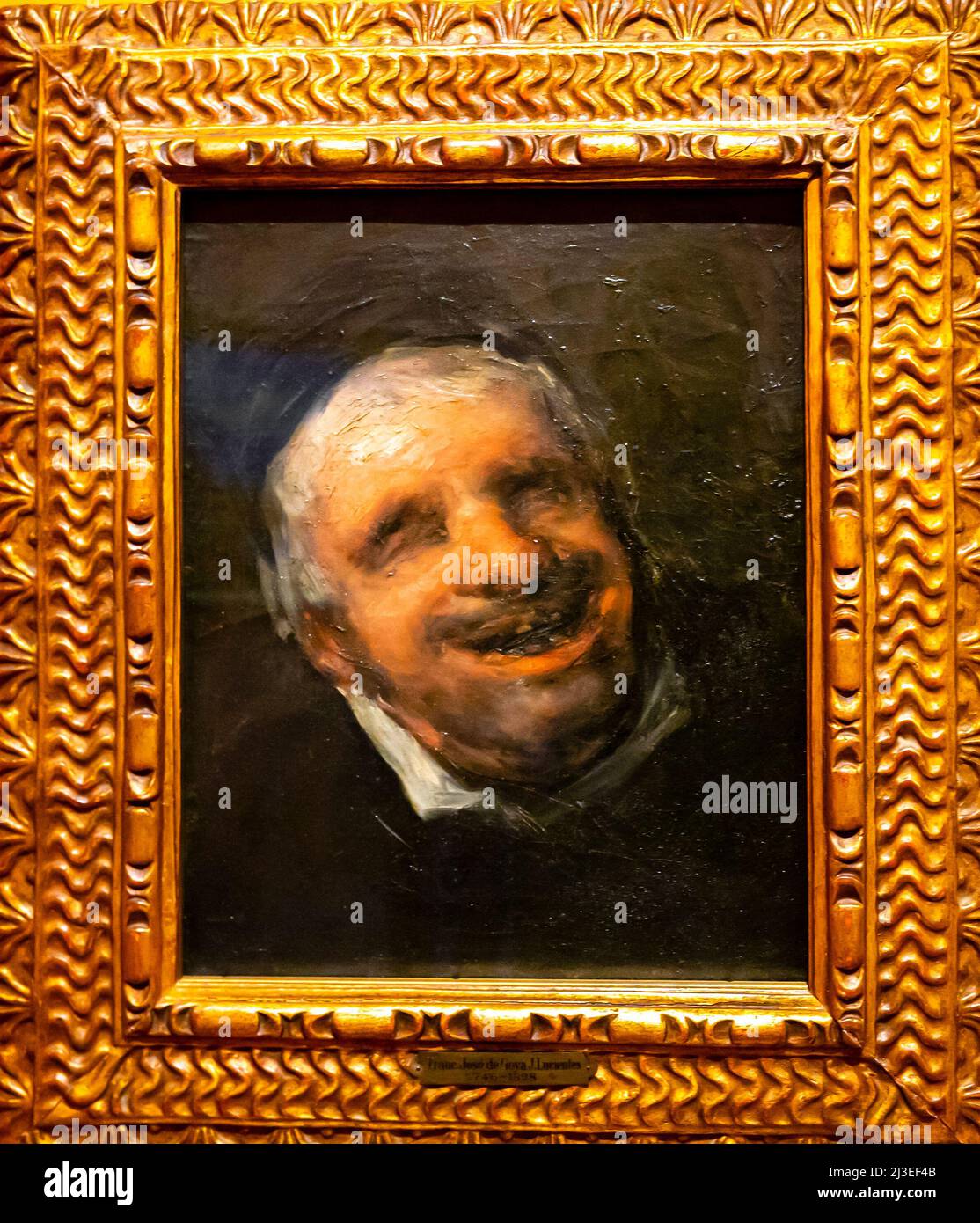 Francisco de Goya - Uncle Package AC. 1819 - 1820 - Oil on canvas.39x31cm Stock Photo