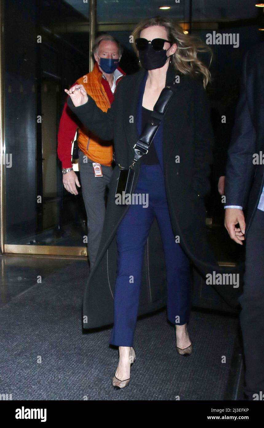 NEW YORK, NY- April 07: Michelle Pfeiffer seen exiting NBC's Today