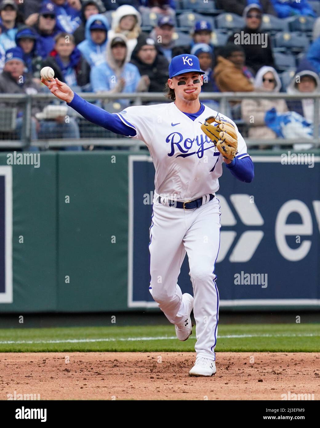 Apr 07, 2022: Rookie Bobby Witt Jr.makes a throw across the