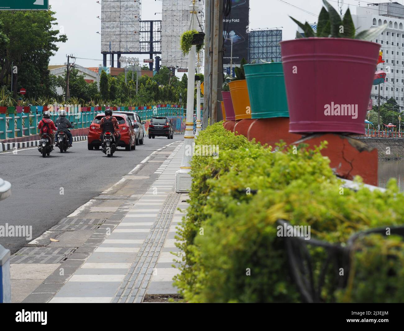 SURABAYA, INDONESIA - September 2021 : The corner of the city of ...