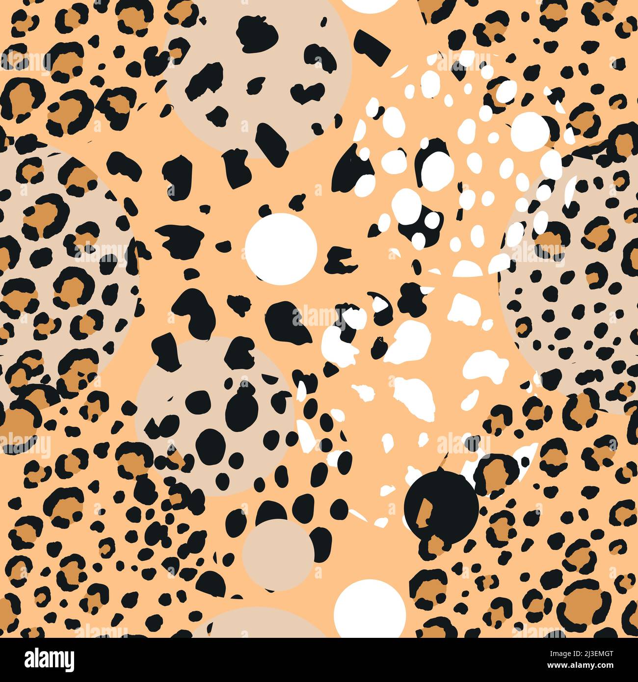 Abstract modern leopard seamless pattern with circles. Animals trendy ...