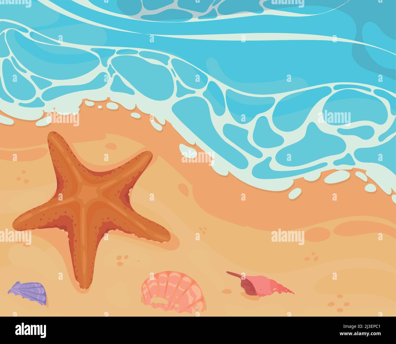 summer beach and sea Stock Vector Image & Art - Alamy