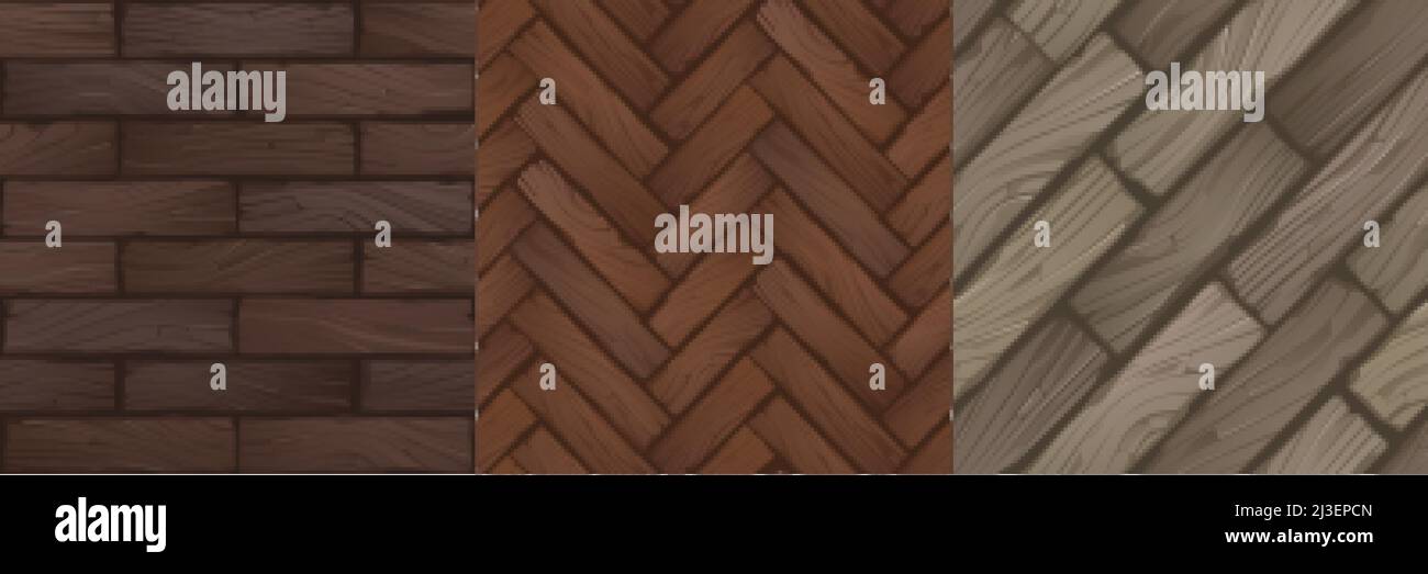 Textures of wood parquet, herringbone and rectangle flooring for game ...