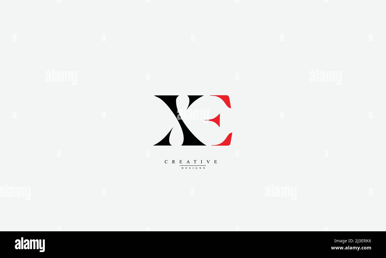 Alphabet letters Initials Monogram logo XE EX X E Stock Vector