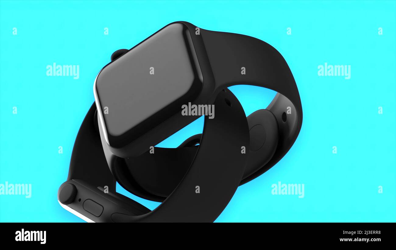 3D Wrist Electronic Watch. Motion. Models of new electronic watches