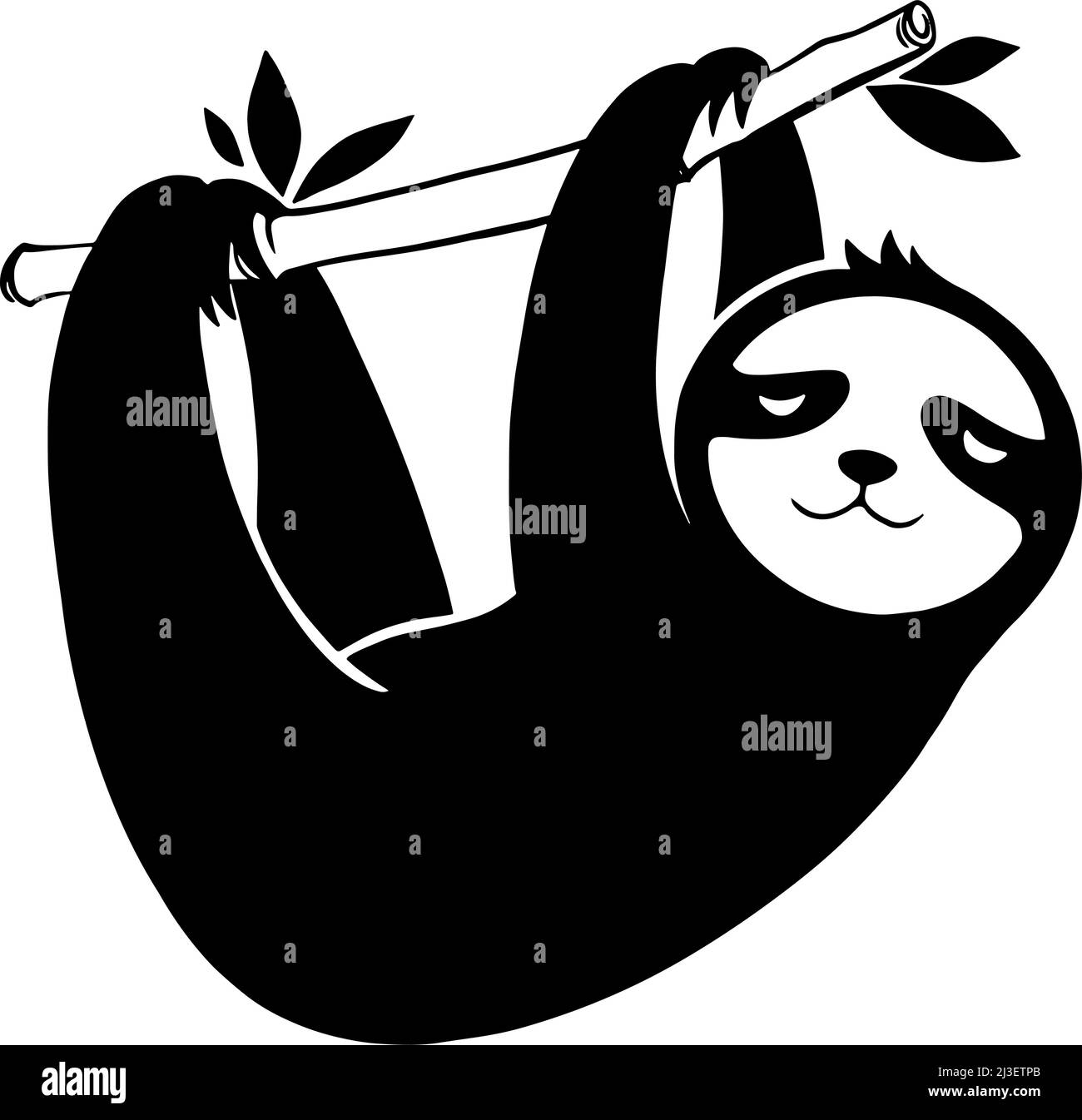 Sloth Emotes Cute hand drawn sloth. Lazy animal character. Vector illustration Stock ...