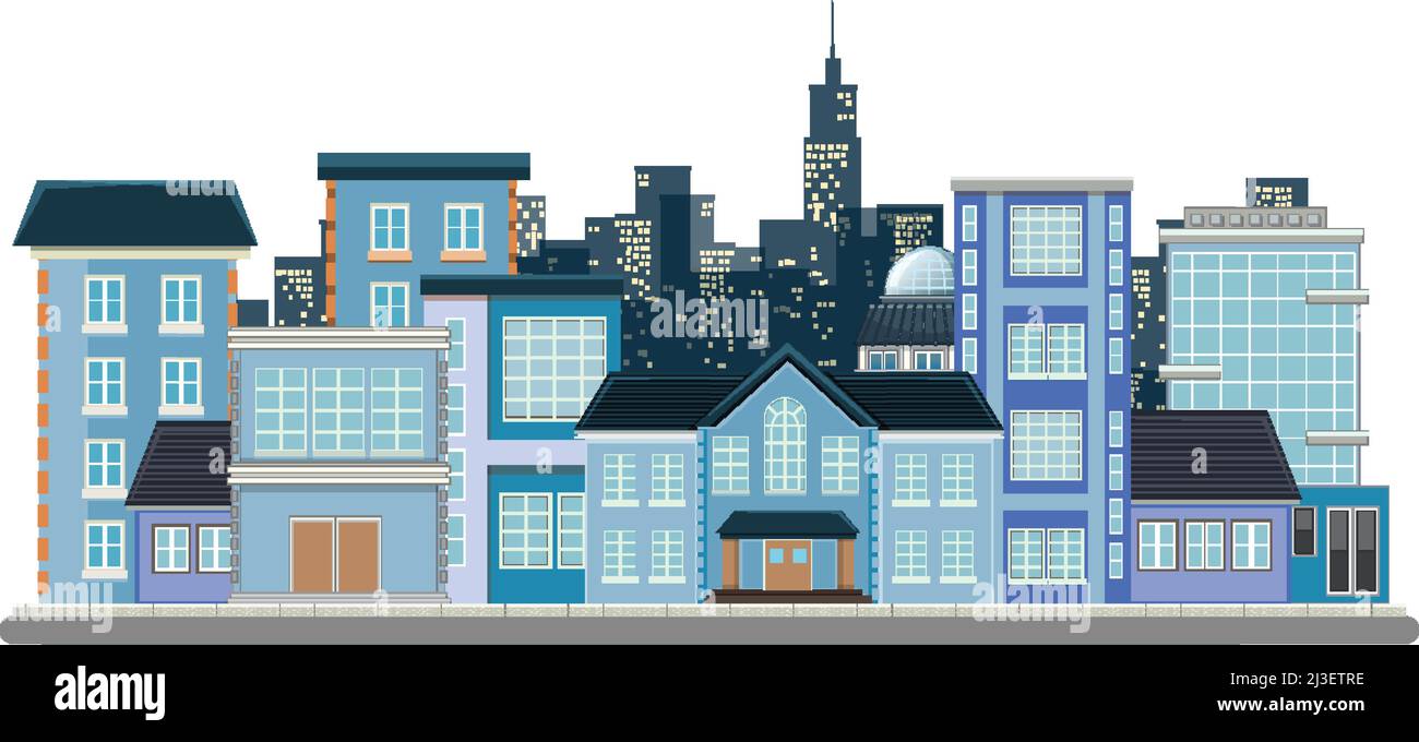 Urban cityscape isolated on white background illustration Stock Vector ...