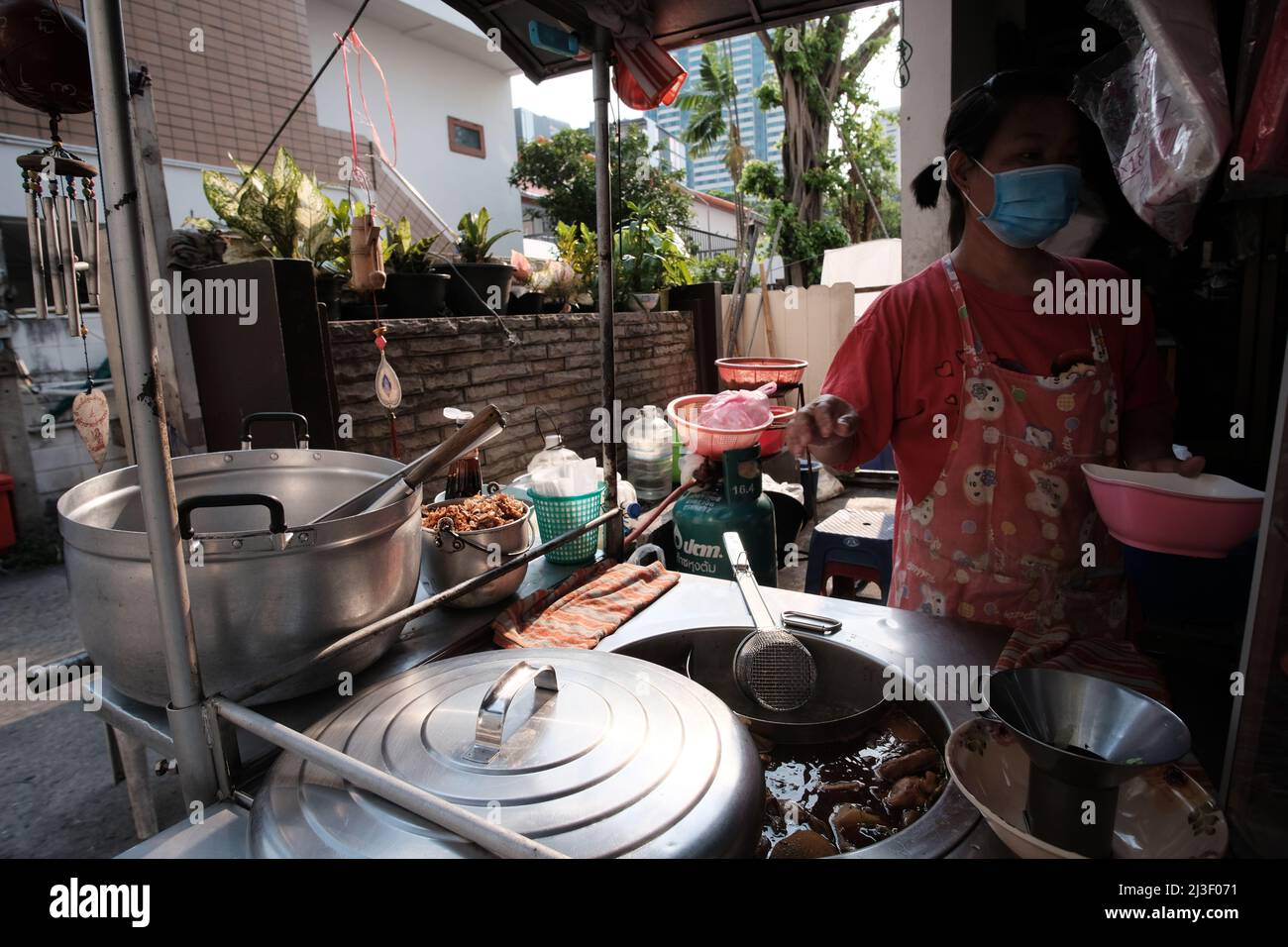 Lady Cooking Thai Street Food Bangkok Thailand Stock Photo - Alamy