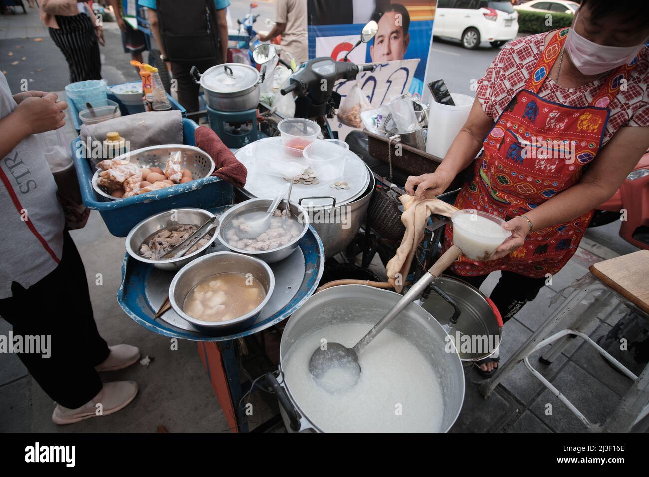 Lady Cooking Thai Street Food Bangkok Thailand Stock Photo