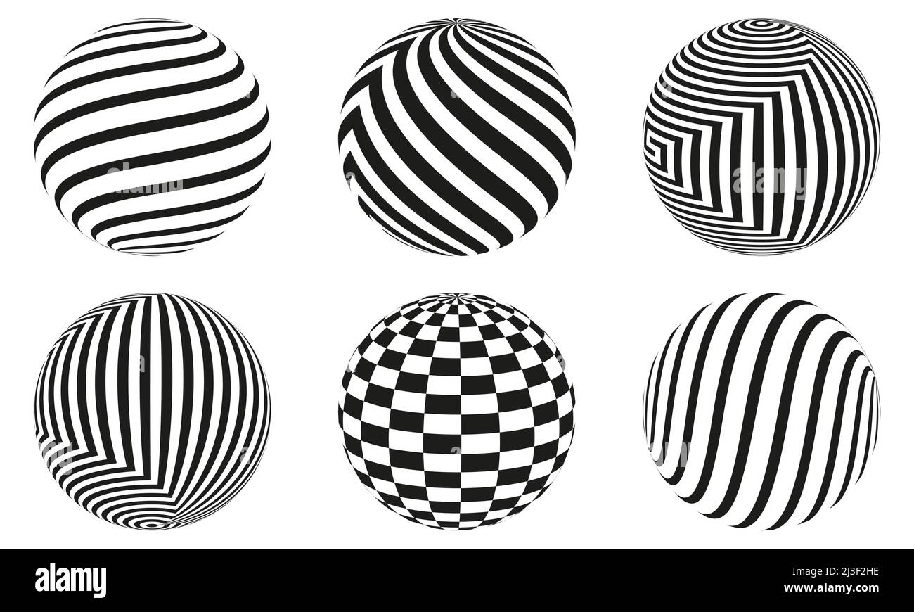 Black and white vector sphere of lines for design of logo. Icons set ...