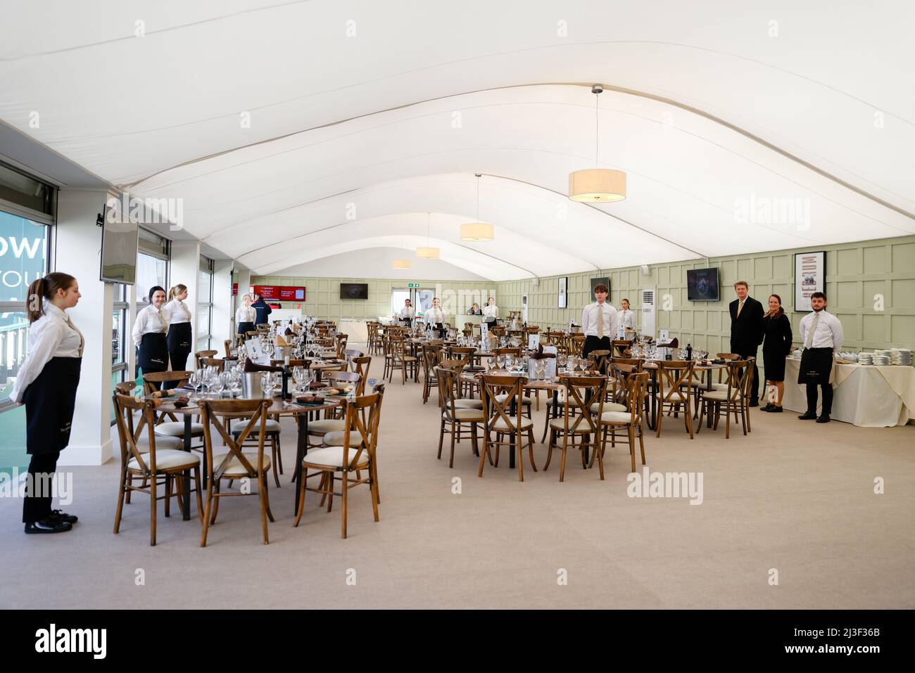 Hospitality in the Horse and Jockey restaurant at Aintree Racecourse