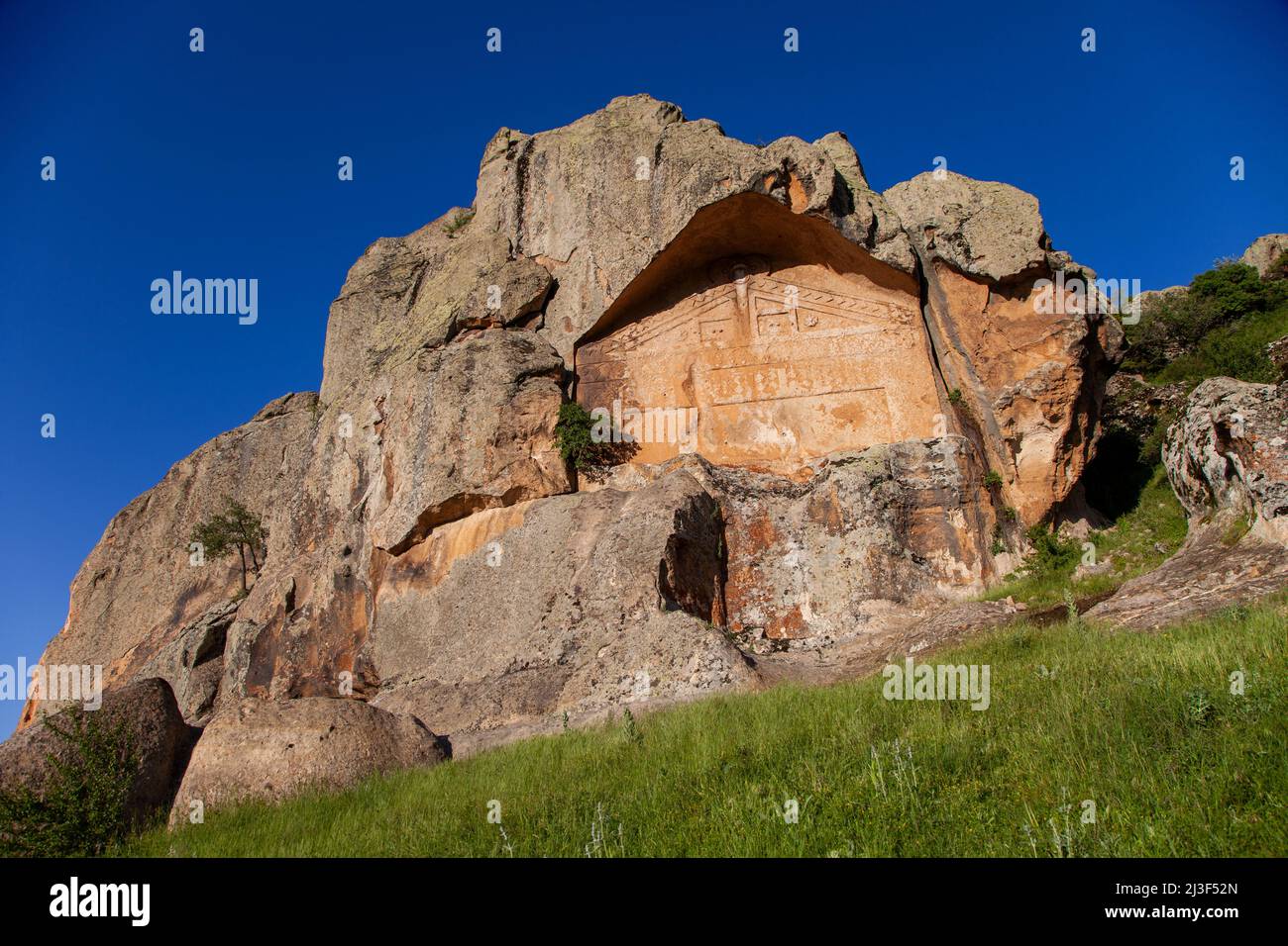 Historical ancient Written Rock(yazilikaya)Phrygia valley, Eskişehir province Stock Photo