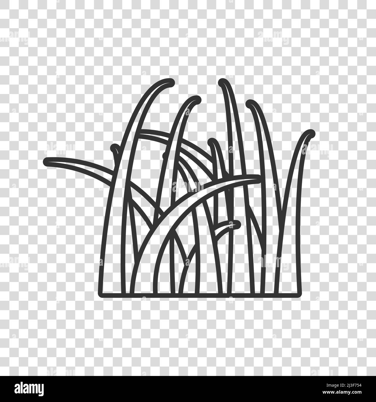 Grass icon in flat style. Eco lawn vector illustration on white ...