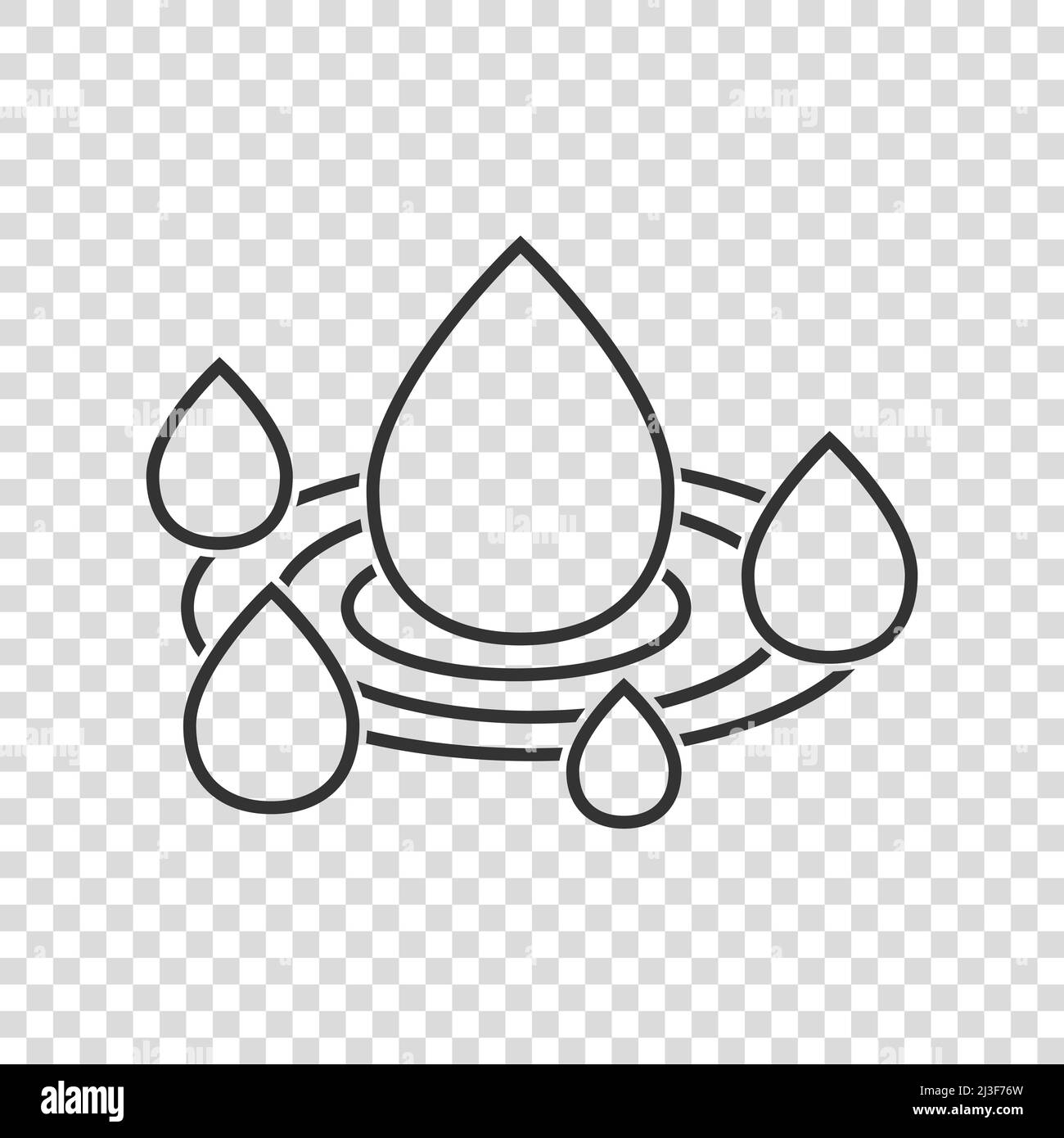 Water drop icon in flat style. Liquid vector illustration on white ...